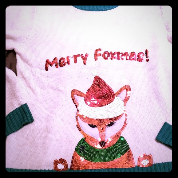 Foxy Sequined X-Mas Sweater - Picture 1 of 4